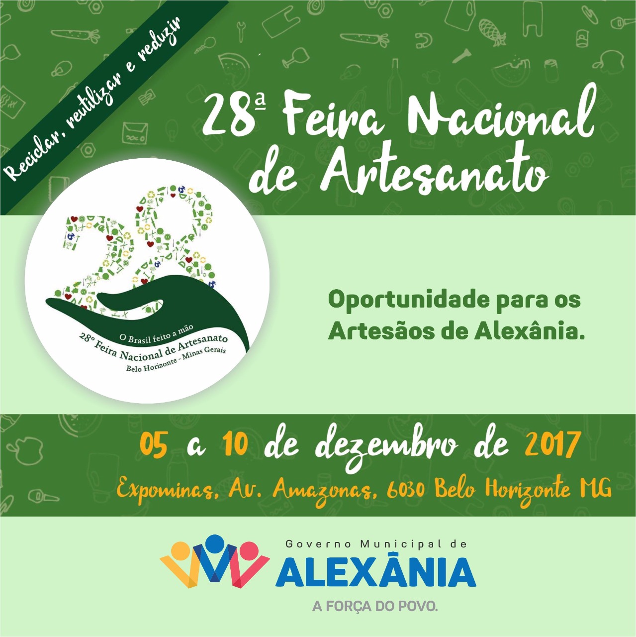 Deu inicio às inscrições para artesãos participarem da 28ª Feira Mãos de Minas