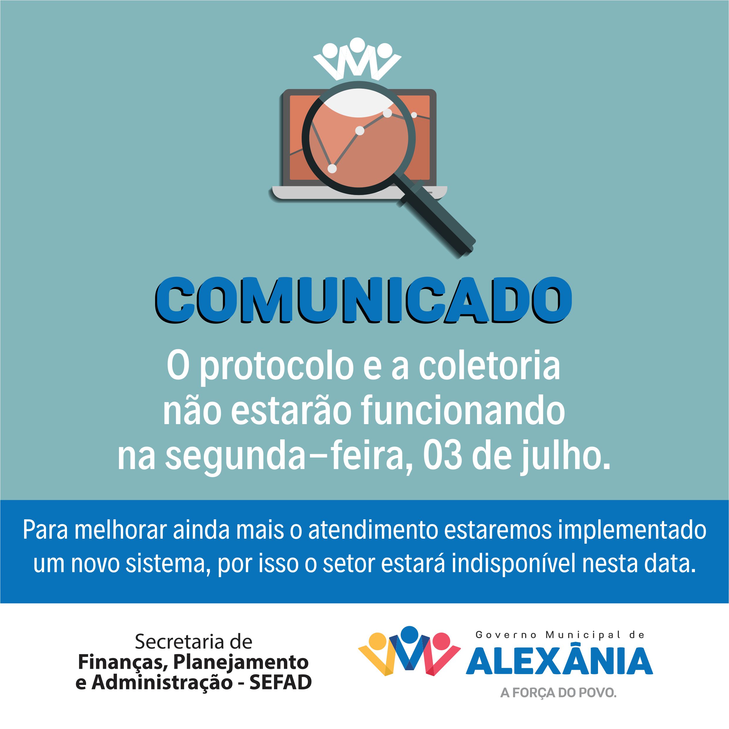 Comunicado - Manutenção e Atualização de Sistema