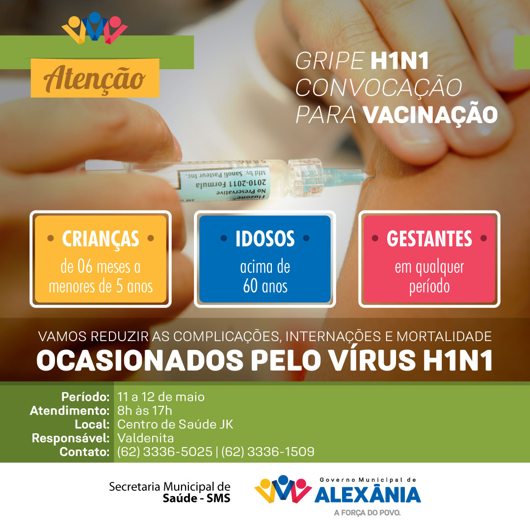 Vacinação contra a Gripe nos dias 11 e 12 de maio